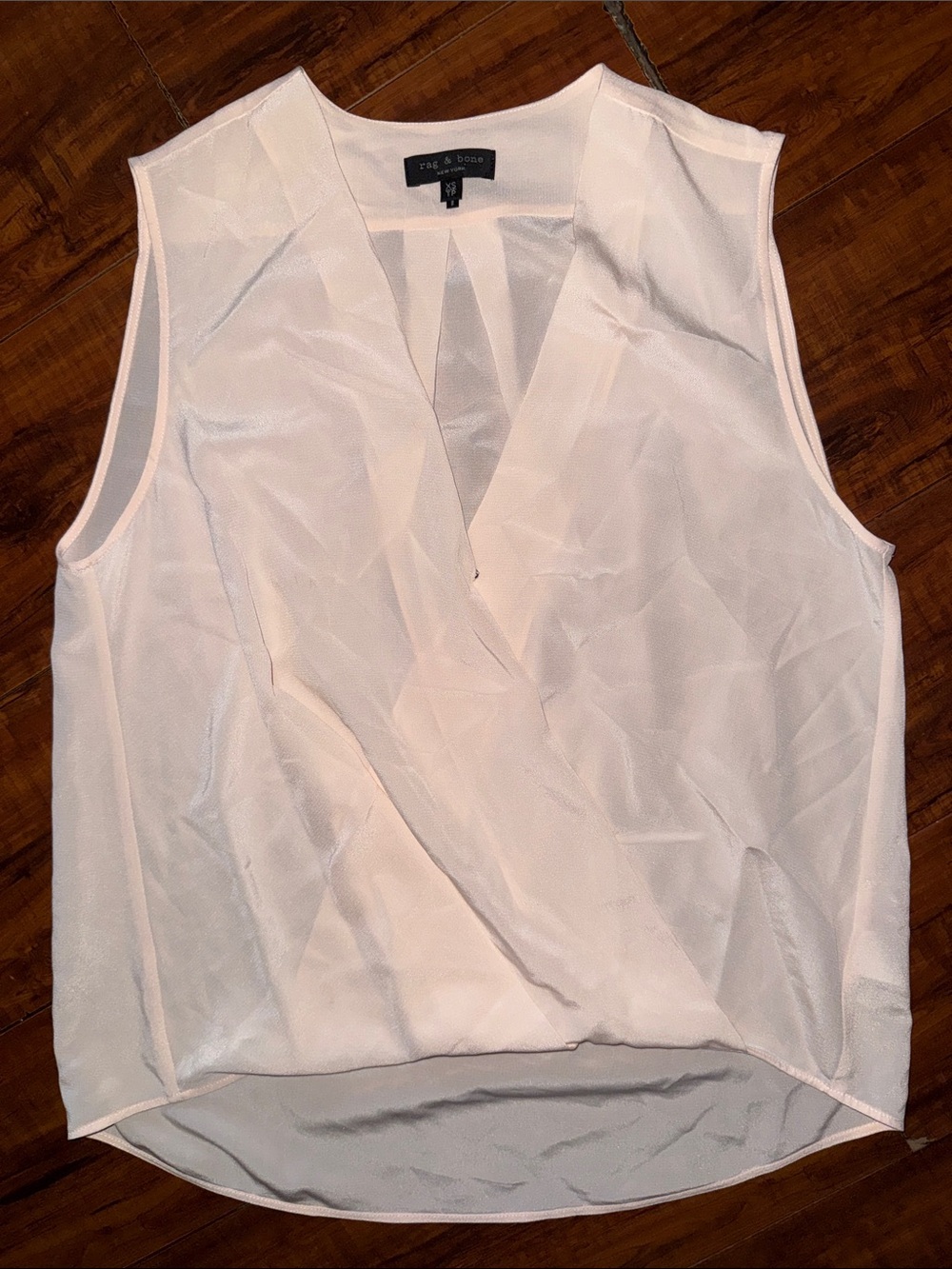 Rag & Bone silk blush pink tank